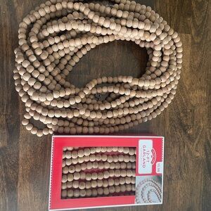 Natural Wooden Bead Garland set of 3